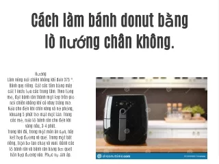 Cách làm bánh donut bằng lò nướng chân không
