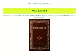 r e a d what katy did k i n d l e