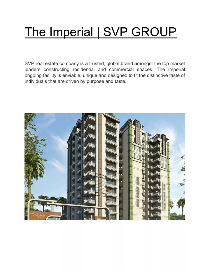 the imperial svp group