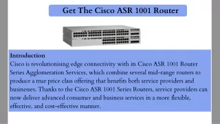 Get The Cisco ASR 1001 Router | Marci Network Hardware