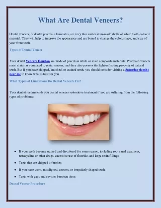 what are dental veneers