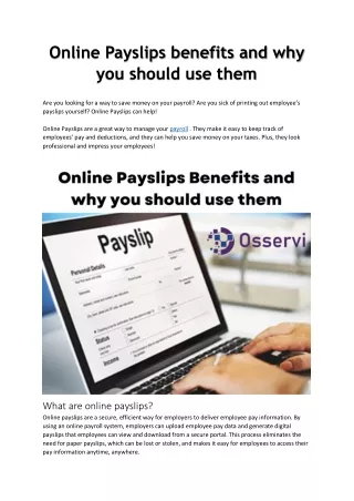 online payslips benefits and why you should
