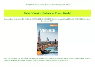 { PDF } Ebook Fodor's Venice (Full-color Travel Guide) [K.I.N.D.L.E]