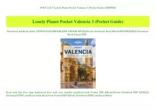 #^R.E.A.D.^ Lonely Planet Pocket Valencia 3 (Pocket Guide) [EBOOK]