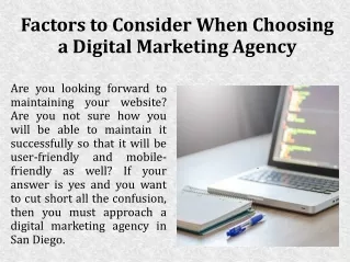 Factors to Consider When Choosing a Digital Marketing Agency