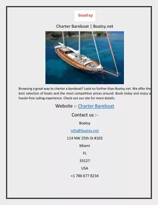 Charter Bareboat  Boatsy.net