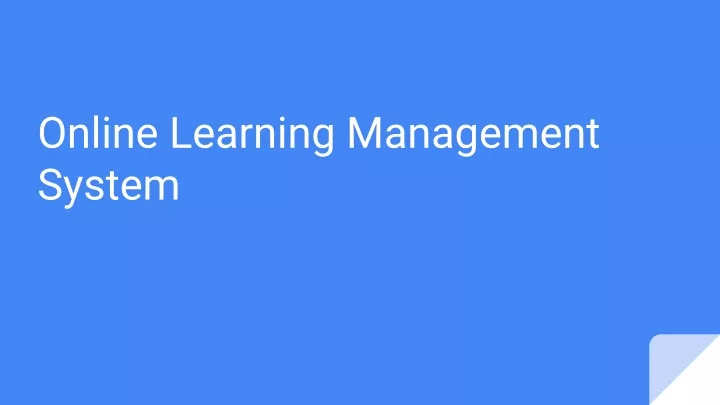 online learning management system