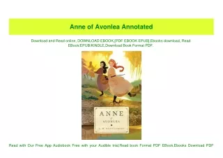 (READ-PDF!) Anne of Avonlea Annotated [EBOOK EPUB KIDLE]