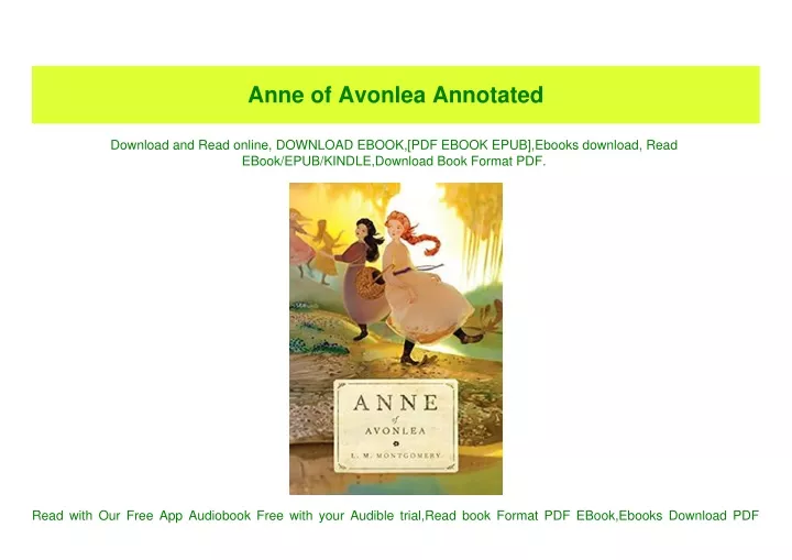 anne of avonlea annotated
