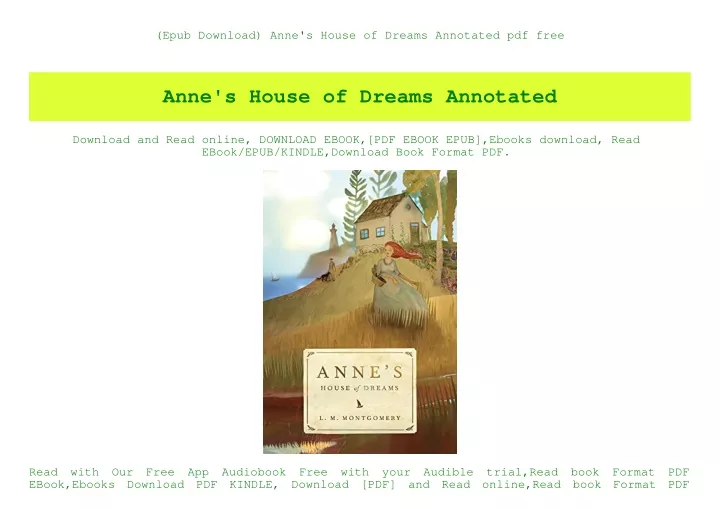 epub download anne s house of dreams annotated