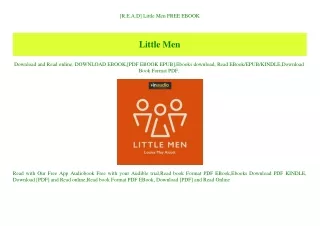 [R.E.A.D] Little Men FREE EBOOK