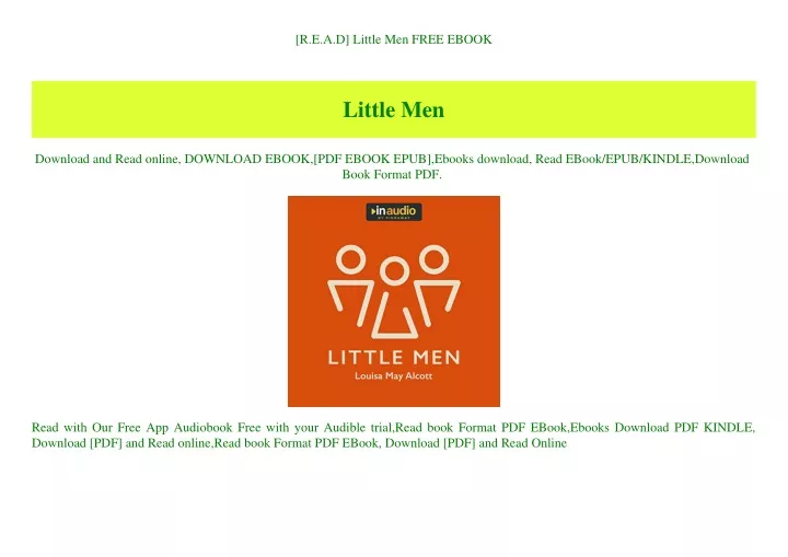 r e a d little men free ebook