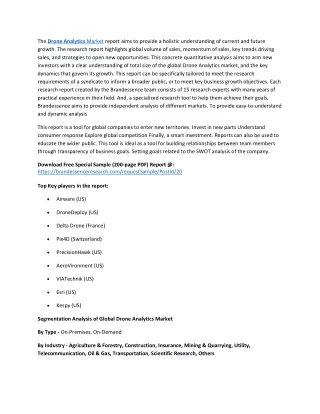 the drone analytics market report aims to provide