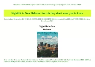 ^#DOWNLOAD@PDF^# Nightlife in New Orleans Secrets they don't want you to know in format E-PUB