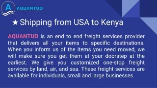 shipping from usa to kenya
