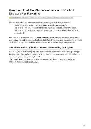 how can i find the phone numbers of ceos