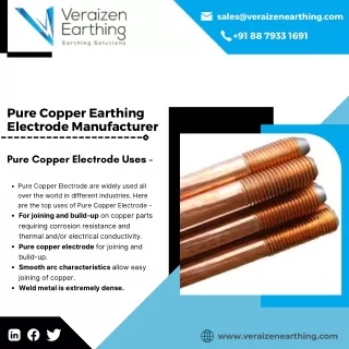 High quality Copper earthing manufacturer in India
