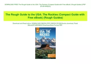 DOWNLOAD FREE The Rough Guide to the USA The Rockies (Compact Guide with Free eBook) (Rough Guides) [PDF EPUB KINDLE]