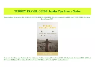 (READ)^ TURKEY TRAVEL GUIDE Insider Tips From a Native {PDF EBOOK EPUB KINDLE}