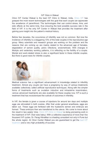 IVF Clinic in Wakad