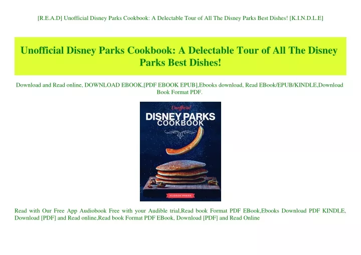r e a d unofficial disney parks cookbook
