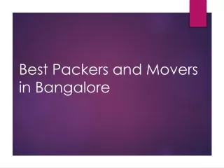 Best Packers and Movers in Bangalore