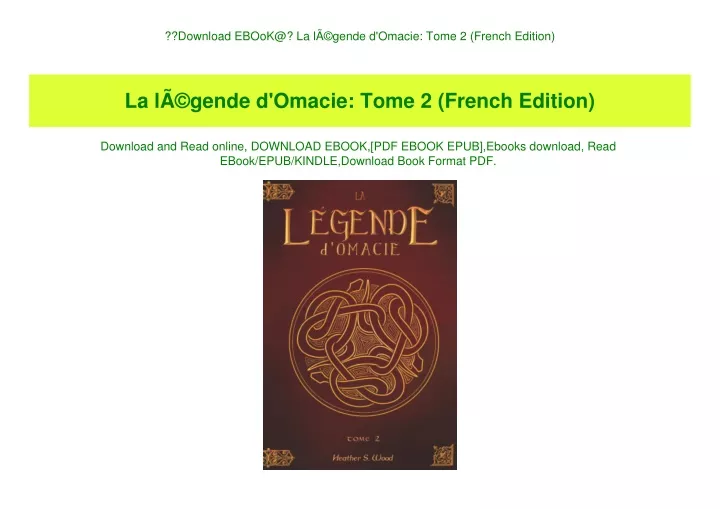download ebook@ la l gende d omacie tome 2 french