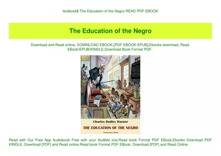 textbook the education of the negro read pdf ebook