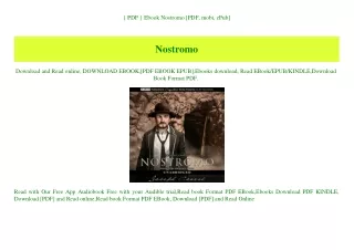 { PDF } Ebook Nostromo [PDF  mobi  ePub]