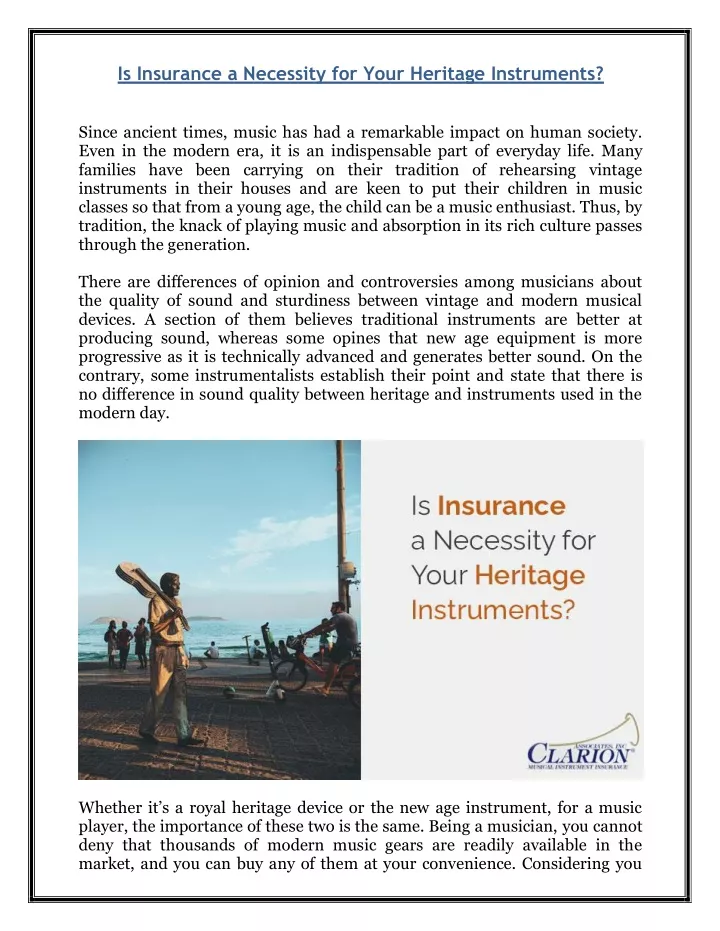 is insurance a necessity for your heritage