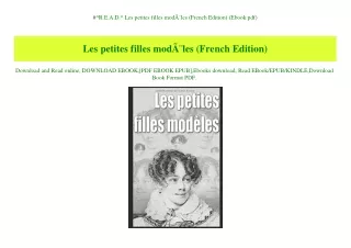 #^R.E.A.D.^ Les petites filles modÃƒÂ¨les (French Edition) (Ebook pdf)