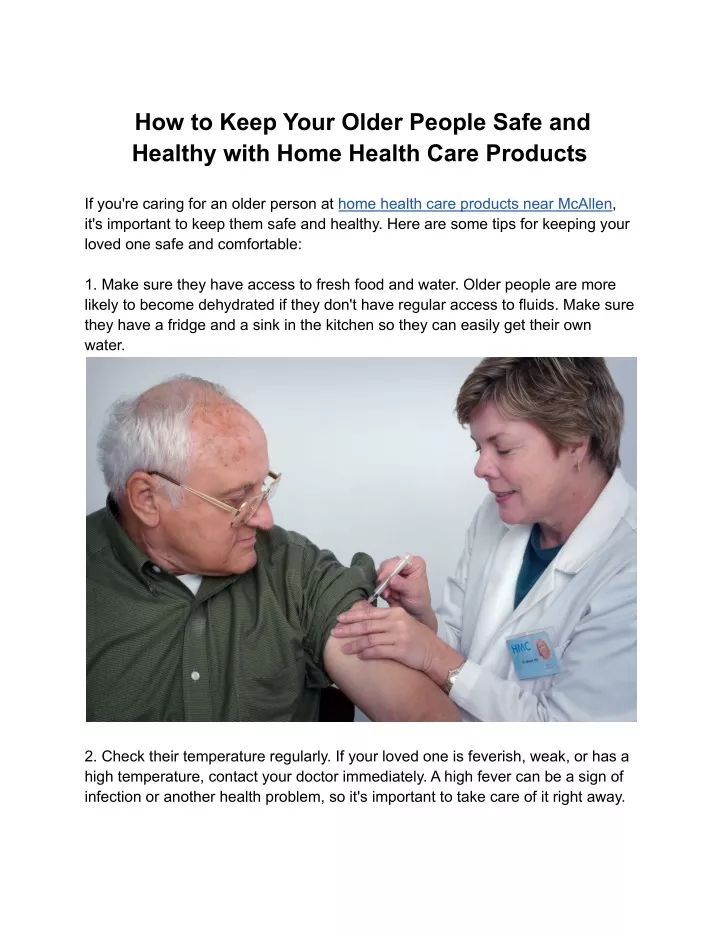 how to keep your older people safe and healthy