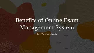 benefits of online exam management system