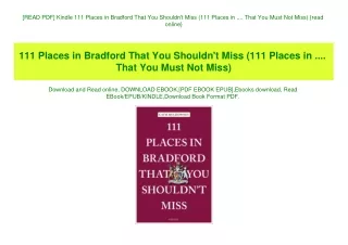 [READ PDF] Kindle 111 Places in Bradford That You Shouldn't Miss (111 Places in .... That You Must Not Miss) {read onlin