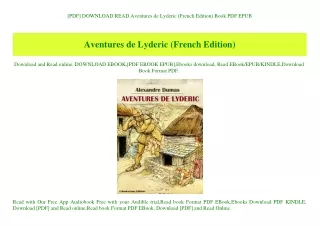 [PDF] DOWNLOAD READ Aventures de Lyderic (French Edition) Book PDF EPUB