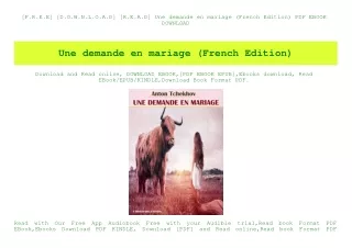 [F.R.E.E] [D.O.W.N.L.O.A.D] [R.E.A.D] Une demande en mariage (French Edition) PDF EBOOK DOWNLOAD