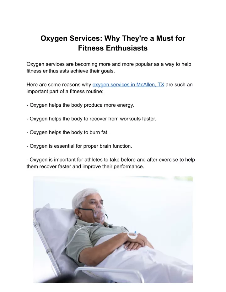 oxygen services why they re a must for fitness