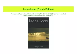 (READ)^ Leone Leoni (French Edition) [K.I.N.D.L.E]
