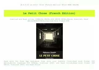[R.E.A.D] Le Petit Chose (French Edition) Ebook READ ONLINE