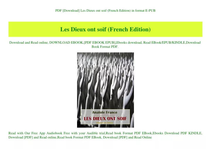 pdf download les dieux ont soif french edition