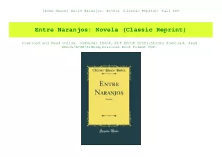 [read ebook] Entre Naranjos Novela (Classic Reprint) Full PDF