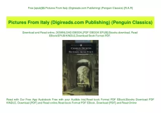 Free [epub]$$ Pictures From Italy (Digireads.com Publishing) (Penguin Classics) [R.A.R]