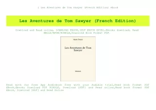 (B.O.O.K.$ Les Aventures de Tom Sawyer (French Edition) ebook