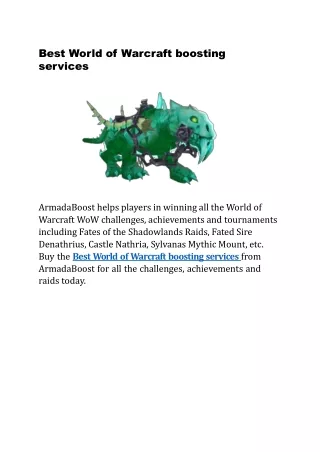 best world of warcraft boosting services