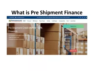 what is pre shipment finance