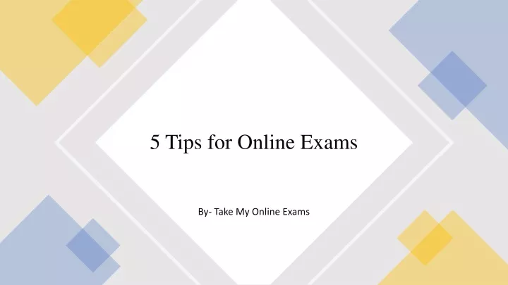 5 tips for online exams