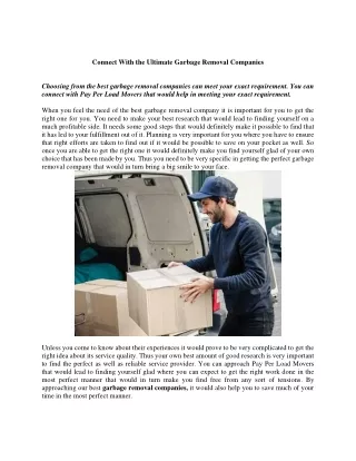 connect with the ultimate garbage removal