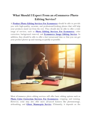 What Should I Expect From an eCommerce Photo Editing Service