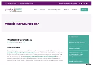 Online PMP training in Pune