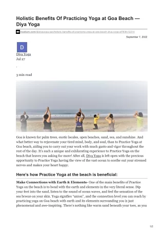 medium.com-Holistic Benefits Of Practicing Yoga at Goa Beach  Diya Yoga